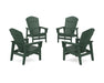 POLYWOOD® 4-Piece Nautical Grand Upright Adirondack Chair Conversation Set in Lemon