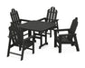 POLYWOOD Long Island 5-Piece Dining Set with Trestle Legs in Black