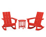 POLYWOOD Modern 3-Piece Adirondack Rocking Chair Set in Sunset Red