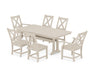 POLYWOOD Braxton 7-Piece Farmhouse Dining Set With Trestle Legs in Sand