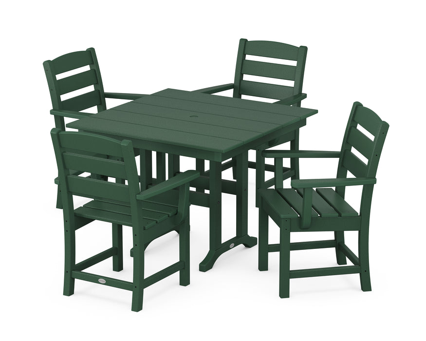 POLYWOOD Lakeside 5-Piece Farmhouse Dining Set in Green