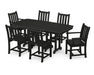 POLYWOOD Traditional Garden 7-Piece Dining Set in Black