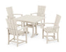 POLYWOOD Quattro 5-Piece Farmhouse Dining Set With Trestle Legs in Sand
