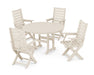 POLYWOOD Captain 5-Piece Round Dining Set in Sand