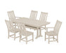POLYWOOD Vineyard 7-Piece Farmhouse Dining Set With Trestle Legs in Sand