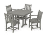 POLYWOOD Traditional Garden 5-Piece Farmhouse Dining Set With Trestle Legs in Slate Grey