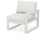 POLYWOOD® EDGE Modular Right Arm Chair in Vintage White with Natural Linen fabric