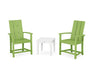 POLYWOOD® Modern 3-Piece Upright Adirondack Chair Set in Lime / White
