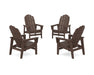 POLYWOOD® 4-Piece Vineyard Grand Upright Adirondack Chair Conversation Set in Mahogany