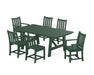 POLYWOOD Traditional Garden 7-Piece Rustic Farmhouse Dining Set in Green