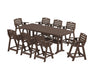 POLYWOOD® Nautical 9-Piece Farmhouse Counter Set with Trestle Legs in Sand