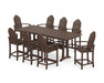POLYWOOD® Classic Adirondack 9-Piece Farmhouse Counter Set with Trestle Legs in Sand