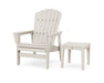 POLYWOOD® Nautical Grand Upright Adirondack Chair with Side Table in Slate Grey
