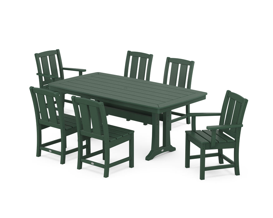 POLYWOOD® Mission 7-Piece Dining Set with Trestle Legs in Mahogany
