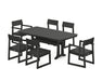 POLYWOOD EDGE 7-Piece Dining Set with Trestle Legs in Black