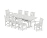 POLYWOOD® Mission 9-Piece Farmhouse Dining Set with Trestle Legs in White