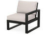 POLYWOOD® EDGE Modular Right Arm Chair in Black with Dune Burlap fabric