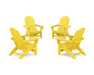 POLYWOOD® 4-Piece Vineyard Grand Adirondack Chair Conversation Set in Lemon