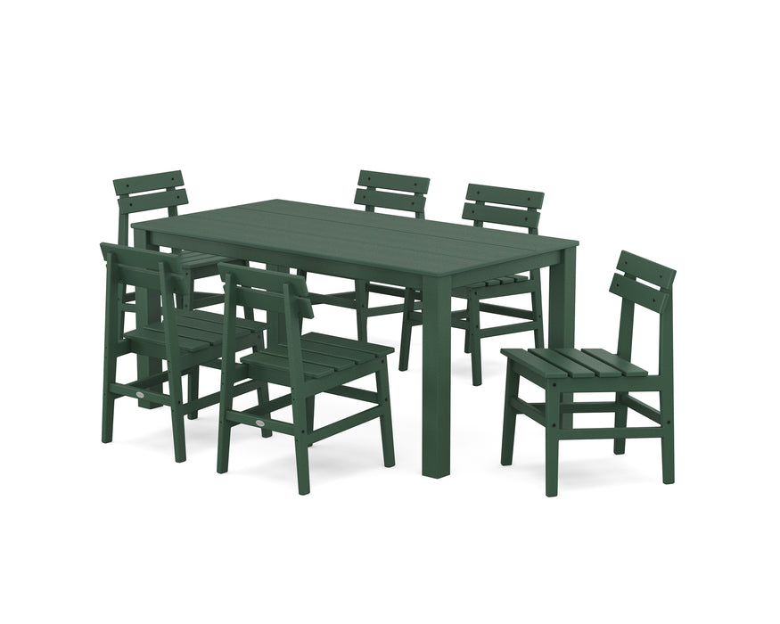 POLYWOOD® Modern Studio Plaza Chair 7-Piece Parsons Table Dining Set in Mahogany