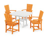 POLYWOOD Quattro 5-Piece Dining Set with Trestle Legs in Tangerine