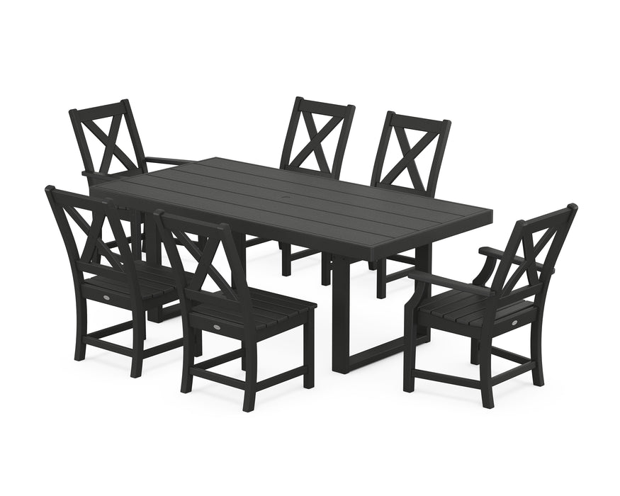 POLYWOOD Braxton 7-Piece Dining Set in Black