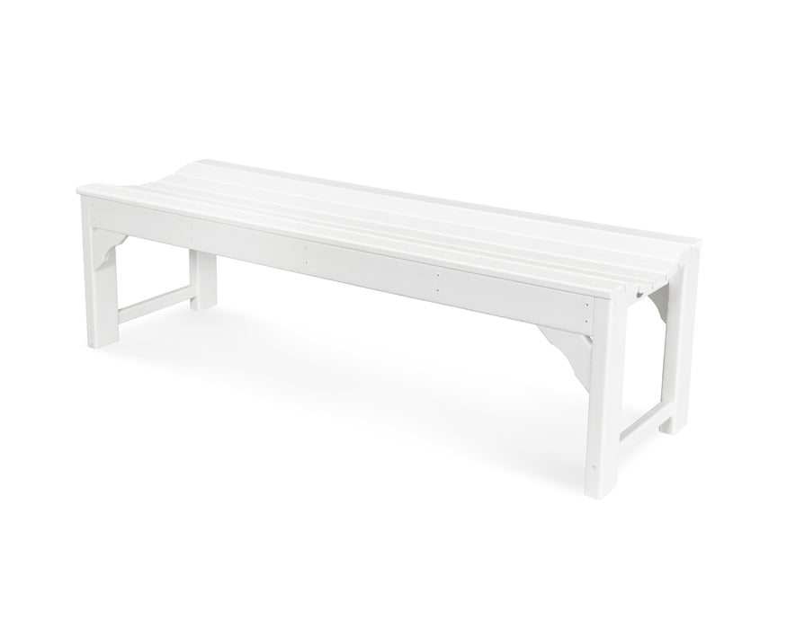 POLYWOOD Traditional Garden 60" Backless Bench in White