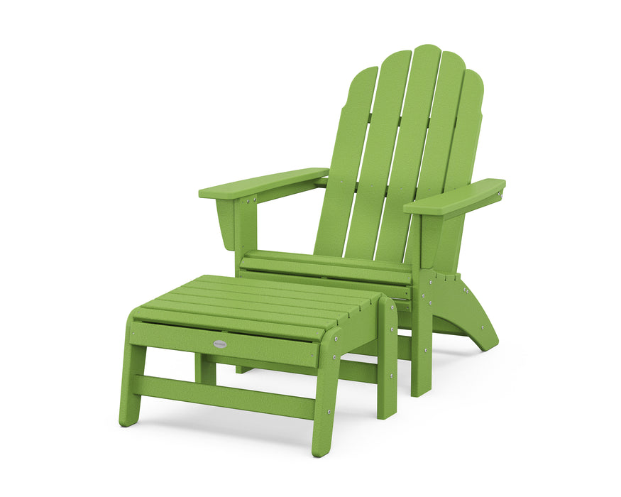 POLYWOOD® Vineyard Grand Adirondack Chair with Ottoman in Lime