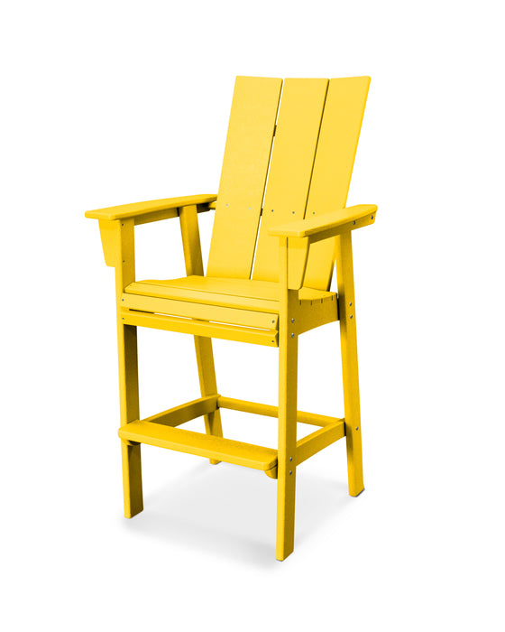 POLYWOOD® Modern Curveback Adirondack Bar Chair in Lemon