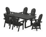 POLYWOOD Vineyard Adirondack 7-Piece Dining Set with Trestle Legs in Black