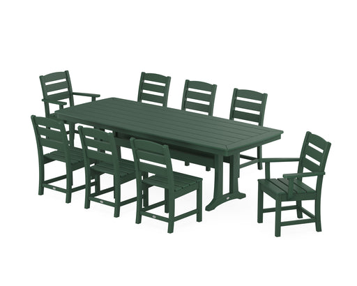 POLYWOOD Lakeside 9-Piece Dining Set with Trestle Legs in Green