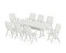 POLYWOOD Nautical Highback 9-Piece Dining Set with Trestle Legs in Vintage White