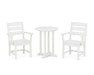 POLYWOOD Lakeside 3-Piece Round Dining Set in White