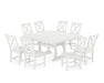 POLYWOOD Braxton Side Chair 9-Piece Farmhouse Dining Set in Vintage White