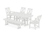 POLYWOOD Braxton 6-Piece Dining Set with Bench in White