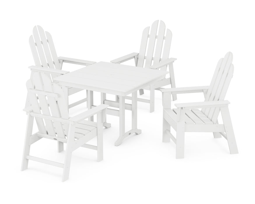 POLYWOOD Long Island 5-Piece Farmhouse Dining Set in White