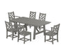 POLYWOOD Chippendale 7-Piece Rustic Farmhouse Dining Set With Trestle Legs in Slate Grey