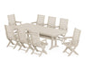 POLYWOOD Captain 9-Piece Farmhouse Dining Set with Trestle Legs in Sand