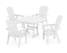 POLYWOOD Nautical Adirondack 5-Piece Dining Set with Trestle Legs in White