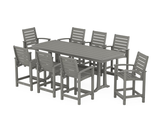 POLYWOOD® Signature 9-Piece Counter Set with Trestle Legs in Black