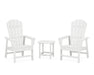POLYWOOD South Beach Casual Chair 3-Piece Set with 18" South Beach Side Table in White