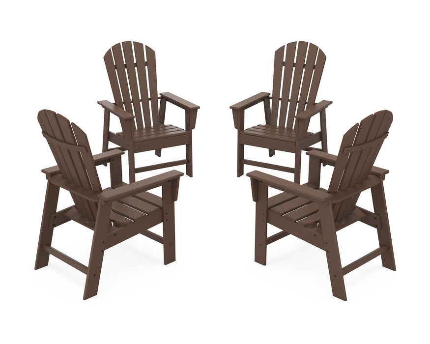 POLYWOOD 4-Piece South Beach Casual Chair Conversation Set in Mahogany