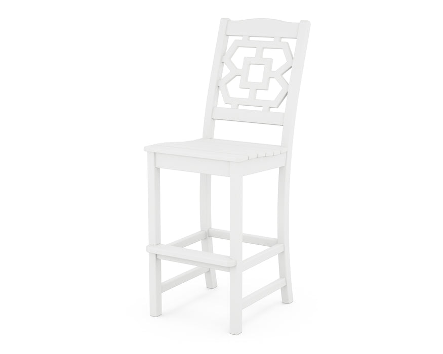 Martha Stewart by POLYWOOD Chinoiserie Bar Side Chair in White