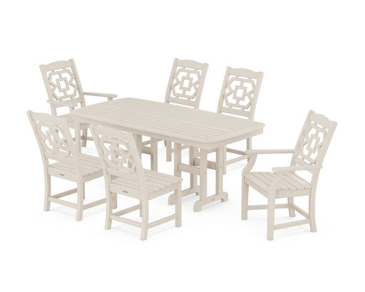 Martha Stewart by POLYWOOD Chinoiserie 7-Piece Dining Set in Sand