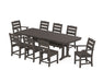 POLYWOOD Lakeside 9-Piece Dining Set with Trestle Legs in Vintage Coffee