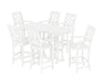 Martha Stewart by POLYWOOD Chinoiserie Arm Chair 7-Piece Bar Set in White