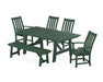 POLYWOOD Vineyard 6-Piece Rustic Farmhouse Dining Set With Trestle Legs in Green