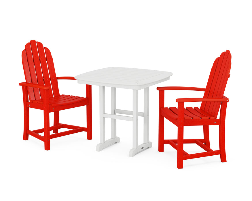 POLYWOOD Classic Adirondack 3-Piece Dining Set in Sunset Red