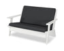 POLYWOOD Riviera Modern Lounge Loveseat in White with Spectrum Carbon fabric