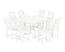 Martha Stewart by POLYWOOD Chinoiserie 9-Piece Square Counter Set with Trestle Legs in White