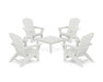 POLYWOOD® 5-Piece Nautical Grand Adirondack Chair Conversation Group in Vintage White